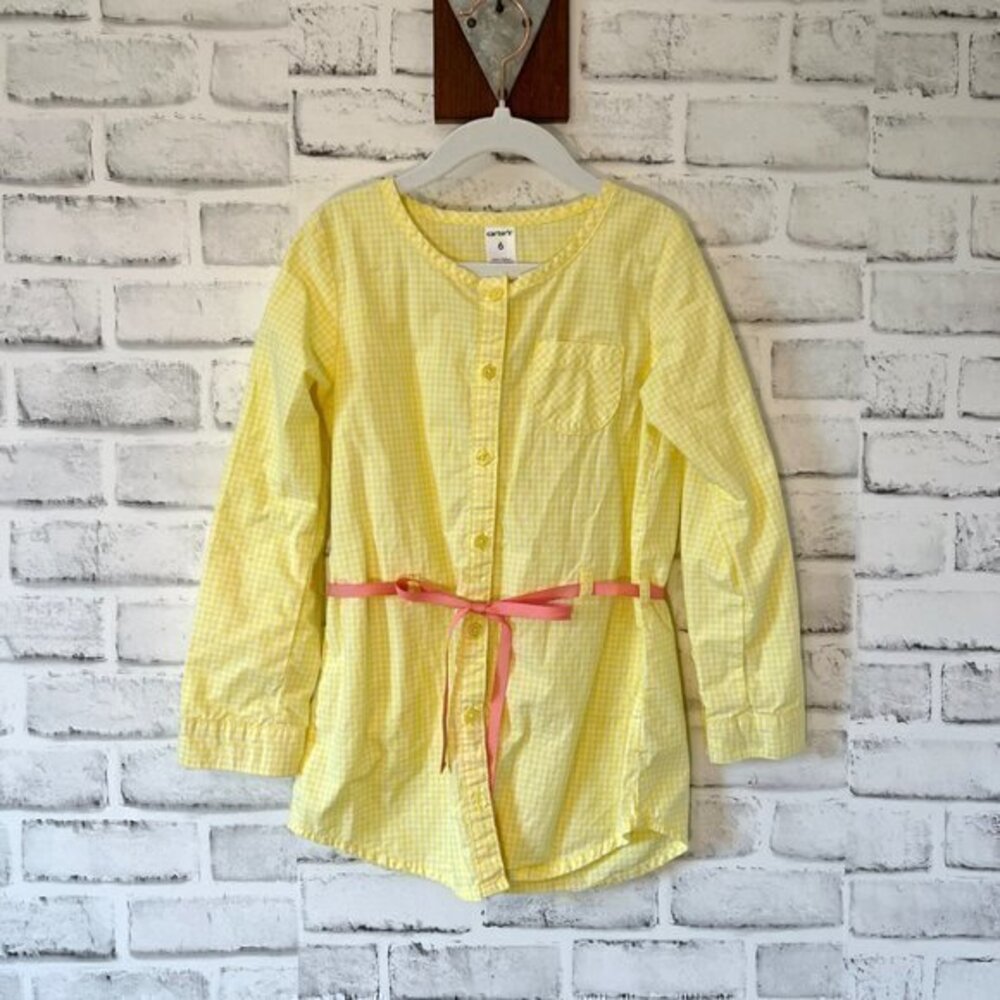 Carter’s Girls Button-down Gingham Check Shirt size 6